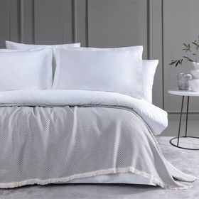 Enza Home Netha Gri Çift Kişilik Yatak Örtüsü