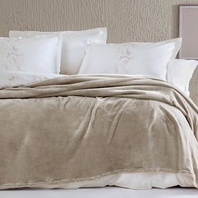 Enza Home Olenna Çift Kişilik Bej Battaniye