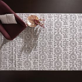 Enza Home Ornella Polyester ve Polipropilen Açık Gri 160x230 cm Halı