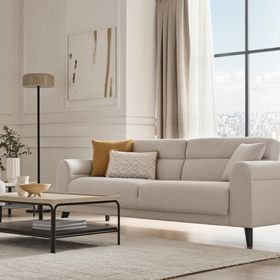 Enza Home Paloma 55701 Krem 3'lü Yataklı Koltuk
