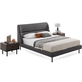 Enza Home Parma 14210 Antrasit 200x200 cm Başlıklı Karyola