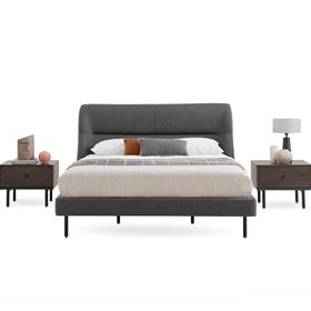 Enza Home Parma 14210 Antrasit 200x200 cm Başlıklı Karyola