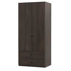 Enza Home Parma 2 Kapaklı, Çekmeceli Ceviz Gardrop