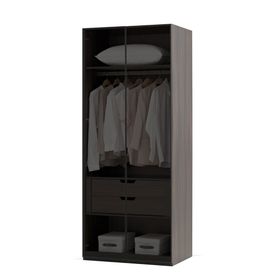 Enza Home Parma 90x221 cm Füme Cam Kapaklı Dolap