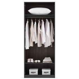 Enza Home Parma 90x221 cm Koyu Ceviz-Siyah Dolap