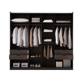 Enza Home Parma Sürgü Kapaklı Ceviz Gardrop