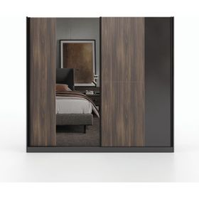 Enza Home Parma Sürgü Kapaklı Ceviz Gardrop