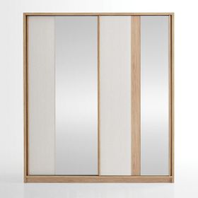 Enza Home Perge Sürgü Kapaklı 197 cm Bej Gardırop