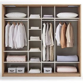 Enza Home Perge Sürgü Kapaklı Meşe Gardırop