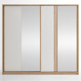 Enza Home Perge Sürgü Kapaklı Meşe Gardırop