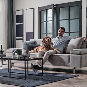 Enza Home Petra 18104 Açık Gri Kadife Dokulu 3'lü Koltuk