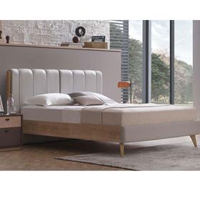Enza Home Polka 160x200 cm Açık Yeşil Keten Dokulu Kumaş Başlıklı Karyola