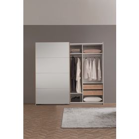 Enza Home Polka Sürgü Kapaklı Beyaz Gardrop