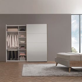 Enza Home Polka Sürgü Kapaklı Beyaz Gardrop