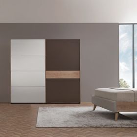 Enza Home Polka Sürgü Kapaklı Koyu Gri Gardrop