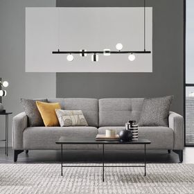 Enza Home Porto 14205 Açık Gri 3'lü Yataklı Koltuk