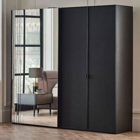 Enza Home Riga 2 Kapaklı ve Sürgülü Hibrit Siyah Gardrop