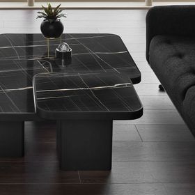 Enza Home Valio Orta Sehpa Mermer Desen, 60x42,3 cm Orta Sehpa