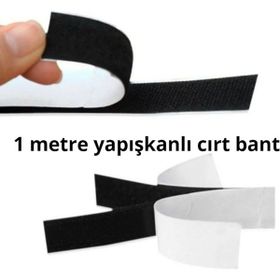 Enzelo 2 cm Yapışkanlı Siyah 1 Metre Cırt Cırtlı Bant