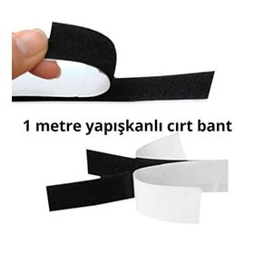 Enzelo 2 cm Yapışkanlı Siyah 1 Metre Cırt Cırtlı Bant