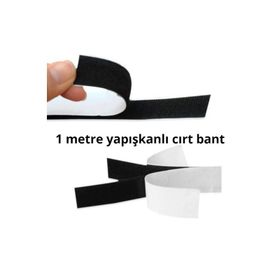 Enzelo 2 cm Yapışkanlı Siyah 1 Metre Cırt Cırtlı Bant