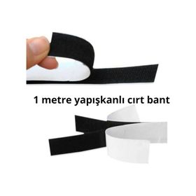 Enzelo 2 cm Yapışkanlı Siyah 1 Metre Cırt Cırtlı Bant