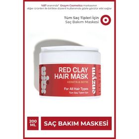 Enzym Cosmetics Keratin- Biotin Kırmızı Kil Saç 250 ml Bakım Maskesi