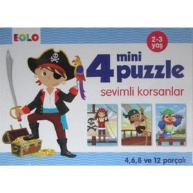 Eolo 2-3 Yaş Sevimli Korsanlar 4 Mini Puzzle