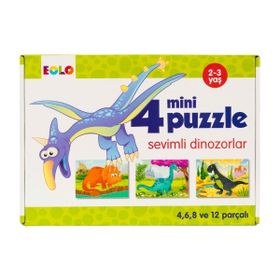 EOLO 4 Mini Sevimli Dinozorlar Puzzle