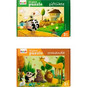 Eolo ELO00202 Ormanda ve Çiftlikte Puzzle 2'li Puzzle