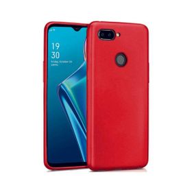 Eonaks Oppo A12S Kamera Korumalı Silikon Rubber Arka Kapak Kırmızı Kılıf