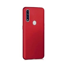 Eonaks Oppo A31 Kamera Korumalı Silikon Rubber Arka Kapak Kırmızı Kılıf