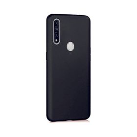 Eonaks Oppo A31 Kamera Korumalı Silikon Rubber Arka Kapak Siyah Kılıf