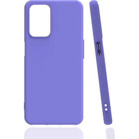 Eonaks Oppo A55 4G Kamera Korumalı Silikon Rubber Arka Kapak Lila Kılıf
