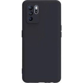 Eonaks Oppo Reno 6 Kamera Korumalı Silikon Rubber Arka Kapak Siyah Kılıf