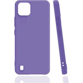 Eonaks Realme C11 2021 Kamera Korumalı Silikon Rubber Arka Kapak Lila Kılıf