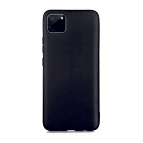 Eonaks Realme C20 Kamera Korumalı Silikon Rubber Arka Kapak Siyah Kılıf
