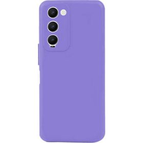 Eonaks Tecno Camon 18 Kamera Korumalı Silikon Rubber Arka Kapak Lila Kılıf
