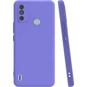 Eonaks Tecno Spark 6 Go Kamera Korumalı Silikon Rubber Arka Kapak Lila Kılıf