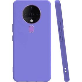 Eonaks Tecno Spark 6 Kamera Korumalı Silikon Rubber Arka Kapak Lila Kılıf