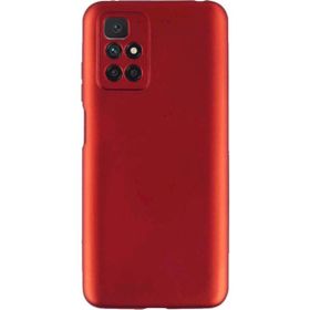 Eonaks Xiaomi Redmi 10 2022 Kamera Korumalı Silikon Rubber Arka Kapak Kırmızı Kılıf