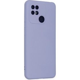 Eonaks Xiaomi Redmi 10C Kamera Korumalı Silikon Rubber Arka Kapak Lila Kılıf