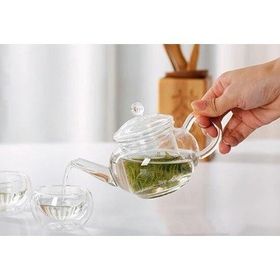 Epinox 250 ml Cam Süzgeç ve Kapaklı Mini Demlik