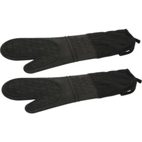 Epinox Ikili Siyah Silikon Mutfak Eldiveni - Yanmaz Eldiven 41.5 cm