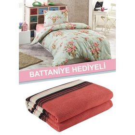Eponj Home 140x220 cm Alanur Mint Tek Kişilik Junior Nevresim Seti