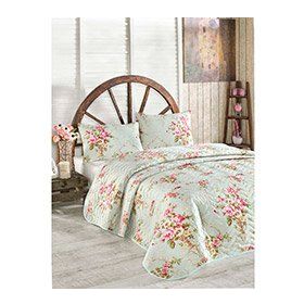 Eponj Home Alanur Kapitone Mint Tek Kişilik Yatak Örtüsü Takımı