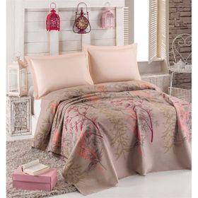 Eponj Home Baskılı Battal 220X230 cm Urla Bej Doğal Pike