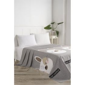 Eponj Home Baskılı Çift Kişilik Tavşancık Açık Kahve Gri Pembe Doğal Pike