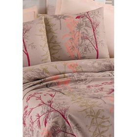 Eponj Home Baskılı Çift Kişilik Urla Bej Pike Seti