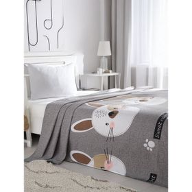 Eponj Home Baskılı Kids 140X230 cm Tavşancık Açık Kahve Gri Pembe Doğal Pike
